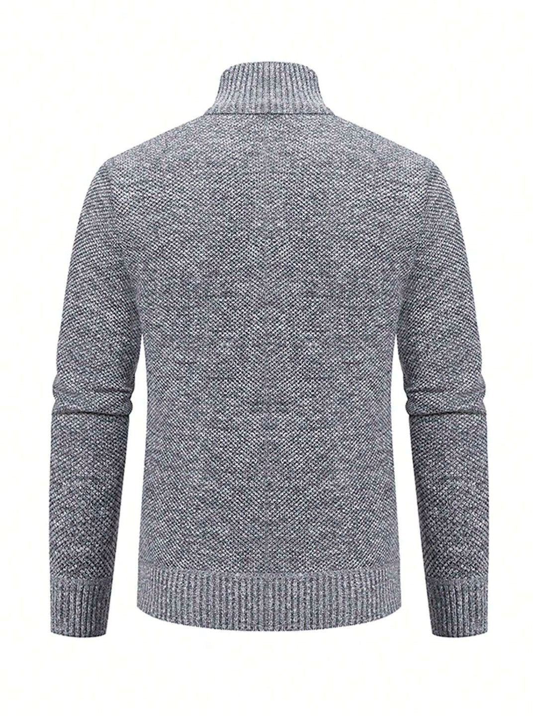 Herr zip-front långärmad stickad tjock varm sweatshirt jacka
