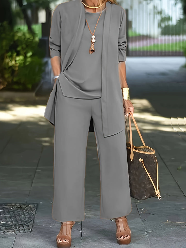 Eveline™ - Chic Enfärgad Tre Delars Set