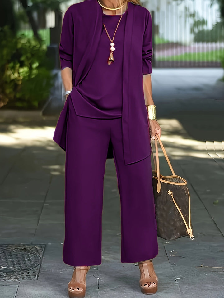 Eveline™ - Chic Enfärgad Tre Delars Set