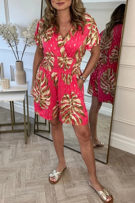 Casual Blommönstrad Byxdress