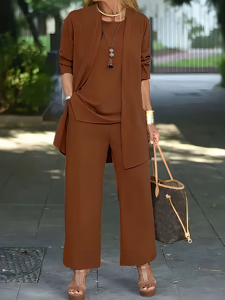 Eveline™ - Chic Enfärgad Tre Delars Set
