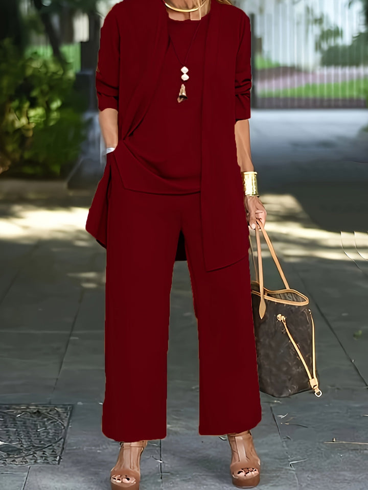 Eveline™ - Chic Enfärgad Tre Delars Set