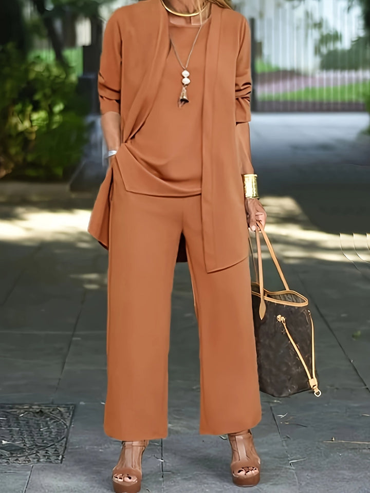 Eveline™ - Chic Enfärgad Tre Delars Set