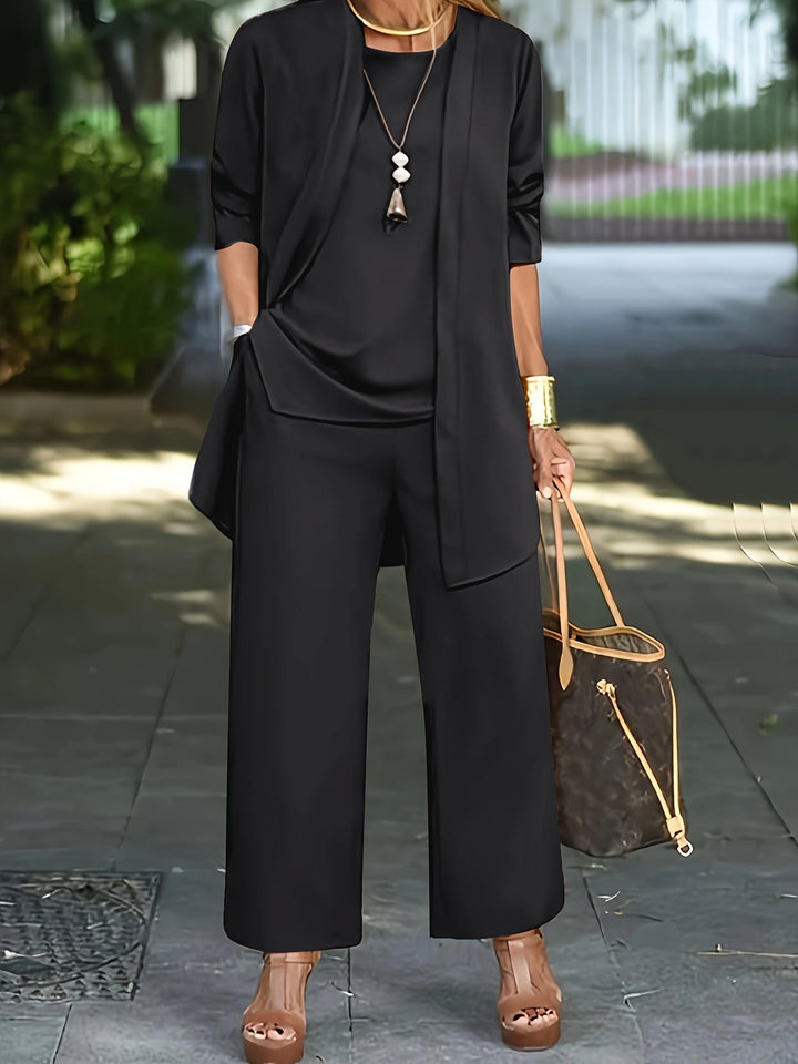 Eveline™ - Chic Enfärgad Tre Delars Set