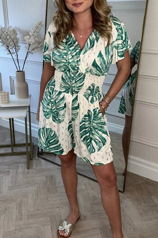 Casual Blommönstrad Byxdress
